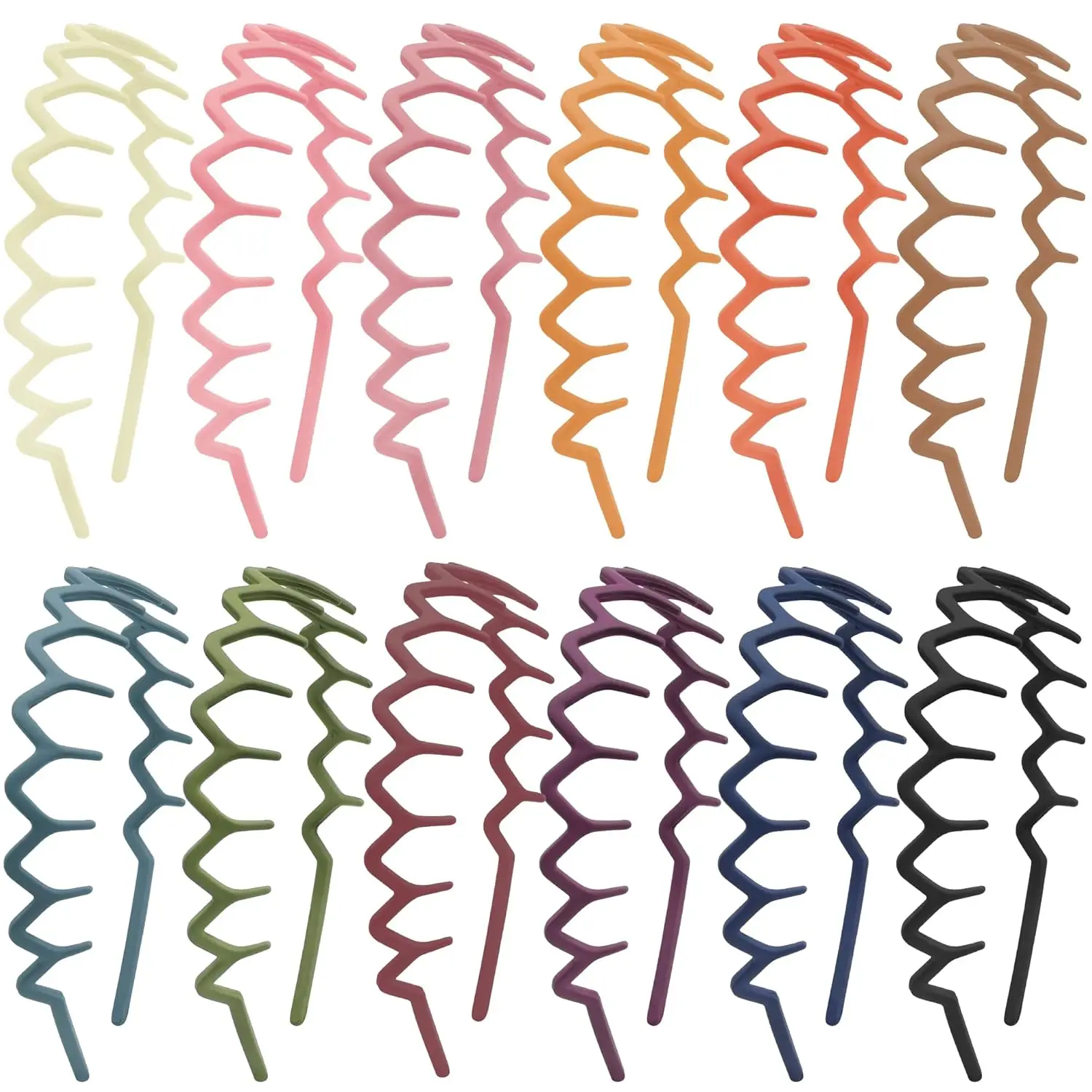 12 Colorful Zig Zag Hair Headbands with Teeth, Non-Slip Wave Comb for Women & Girls
12 Colorful Zig Zag Hair Headbands with Teeth, Non-Slip Wave Comb for Women & Girls