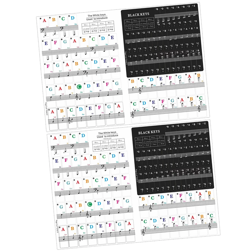 2 Sets Keyboard Stickers Piano Accessories Kids Musical Instruments Labels Notes Decals
2 Sets Keyboard Stickers Piano Accessories Kids Musical Instruments Labels Notes Decals