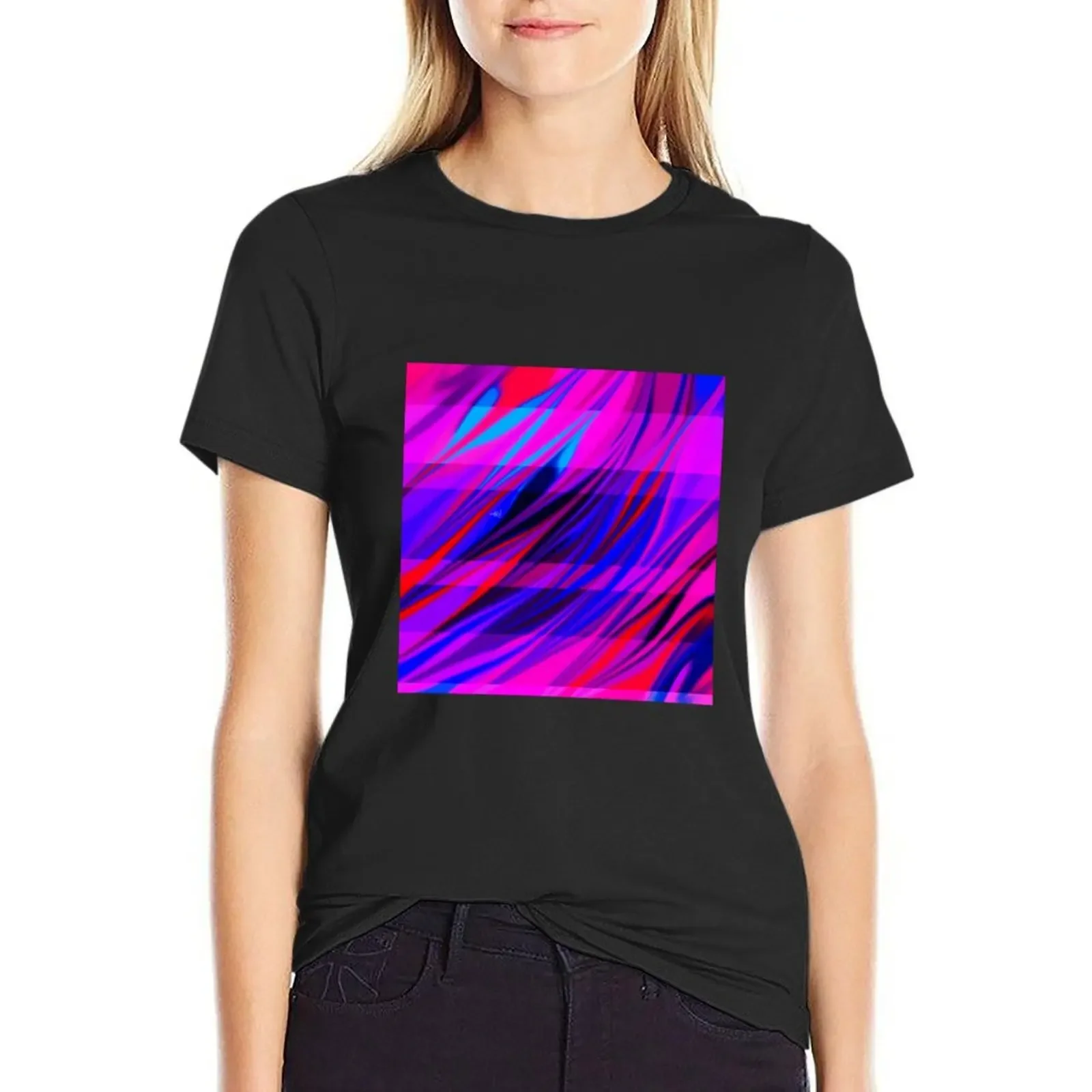 Vaporwave Streaks T-Shirt summer top tees plain plus sizes Woman fashion 
Vaporwave Streaks T-Shirt summer top tees plain plus sizes Woman fashion