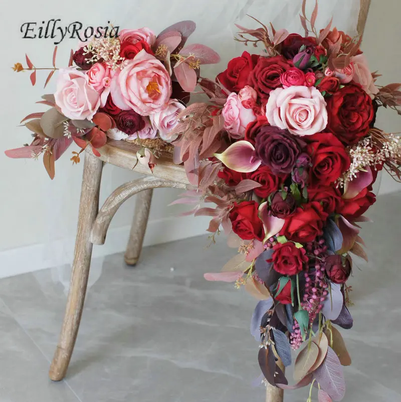 Fall Vintage Burgundy Wedding Bouquet for Bride Long Size Beautiful Waterfall Bridal Bouquet Autumn Color Fake Flower Artificial
Fall Vintage Burgundy Wedding Bouquet for Bride Long Size Beautiful Waterfall Bridal Bouquet Autumn Color Fake Flower Artificial