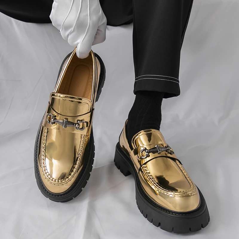 Handmade Mens Fashion Golden Loafers Male Comfortable Walking Shoe Luxury Brand Dress Footwear Men Leather Mens Slip on Shoes
Handmade Mens Fashion Golden Loafers Male Comfortable Walking Shoe Luxury Brand Dress Footwear Men Leather Mens Slip on Shoes