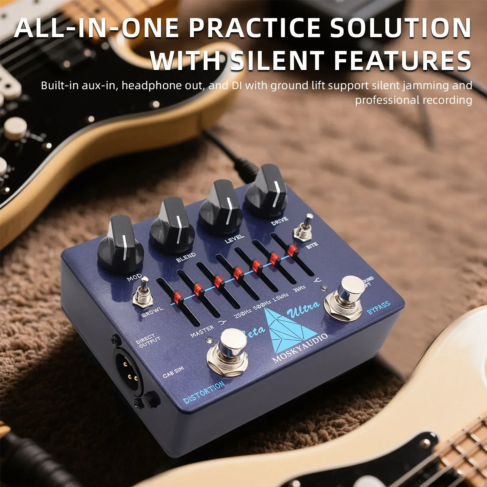 Mosky Beta Ultra Bass Preamp/di Shape Tones W/Dual Distortion & Eq — профессиональный выход для сцены/студийной установки
Mosky Beta Ultra Bass Preamp/di Shape Tones W/Dual Distortion & Eq — профессиональный выход для сцены/студийной установки