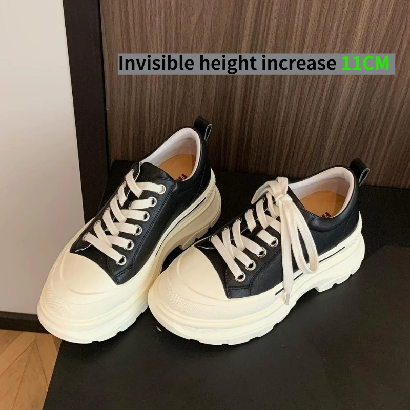 Height-increasing Women Shoes New Thick-soled Sneakers Casual Sports White Shoes Genuine Leather
Height-increasing Women Shoes New Thick-soled Sneakers Casual Sports White Shoes Genuine Leather
