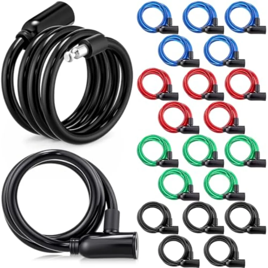 20 Pcs Bike Locks Bulk, Each Anti Theft Bicycle Lock Cable with 2 Keys, 3.4 FT Long Bike Cable Lock for Protecting Bicycle, Ele
20 Pcs Bike Locks Bulk, Each Anti Theft Bicycle Lock Cable with 2 Keys, 3.4 FT Long Bike Cable Lock for Protecting Bicycle, Ele