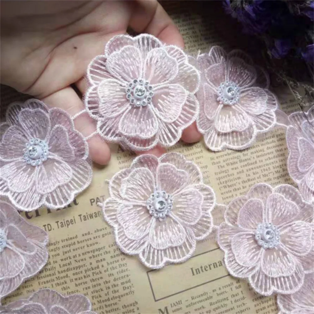 1 yards Pink Pearl Flower Handmade Beaded Embroidered Double Layered Lace Trim Ribbon Applique Dress Sewing Craft DIY New
1 yards Pink Pearl Flower Handmade Beaded Embroidered Double Layered Lace Trim Ribbon Applique Dress Sewing Craft DIY New