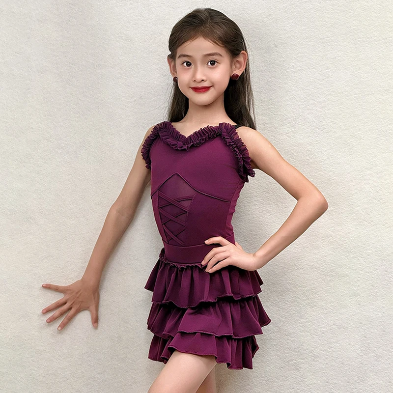 2026 Summer Latin Dance Clothes Children Purple Sleeveless Dance Suit Girl Cha Cha Rumba Dancing Outfit Training Wear VDL5385
2026 Summer Latin Dance Clothes Children Purple Sleeveless Dance Suit Girl Cha Cha Rumba Dancing Outfit Training Wear VDL5385