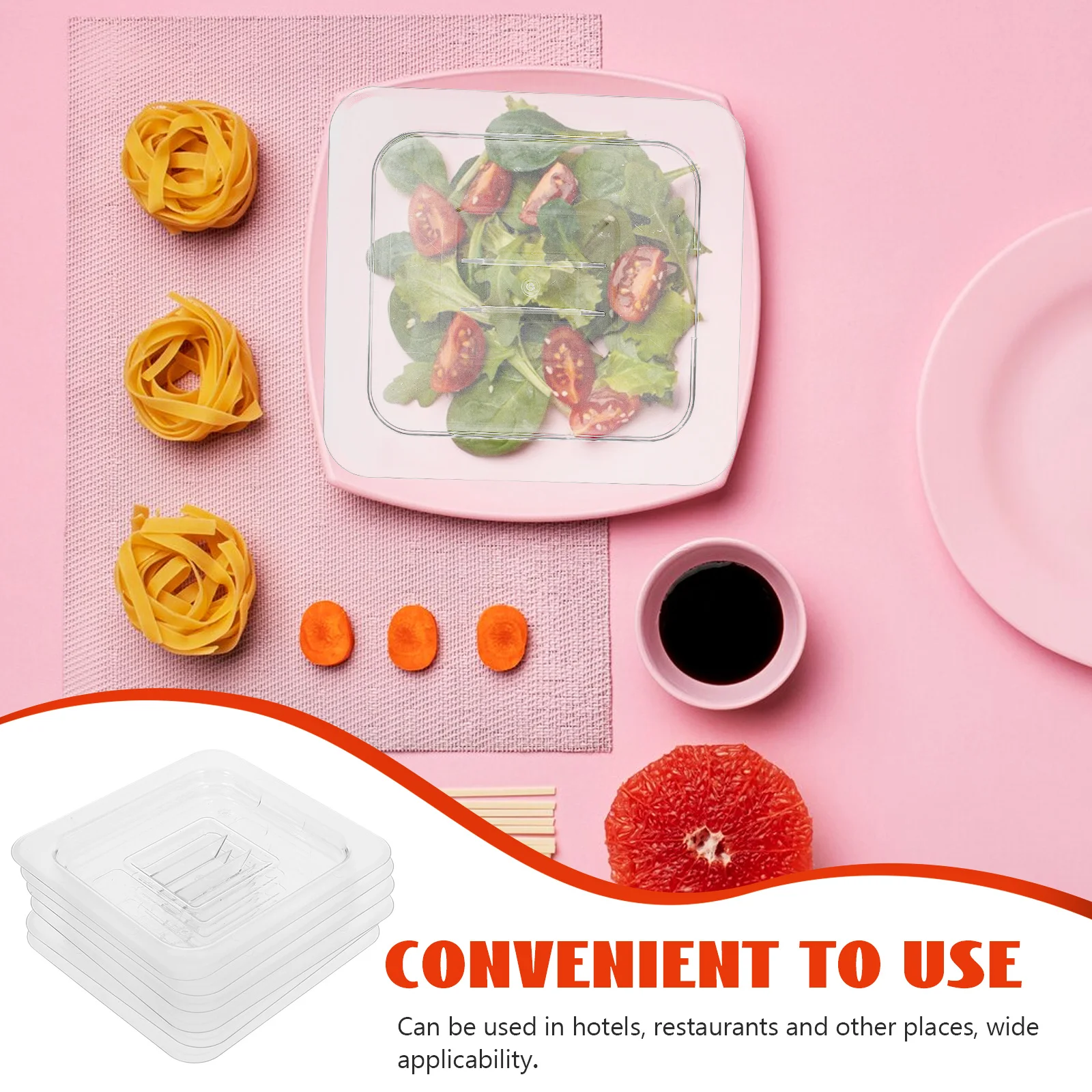 6pcs 1/6 Size Plastic Food Pan Lid Clear Reusable Pan Cover With Handle For Dessert Fruit Tray Universal Transparent Food
6pcs 1/6 Size Plastic Food Pan Lid Clear Reusable Pan Cover With Handle For Dessert Fruit Tray Universal Transparent Food