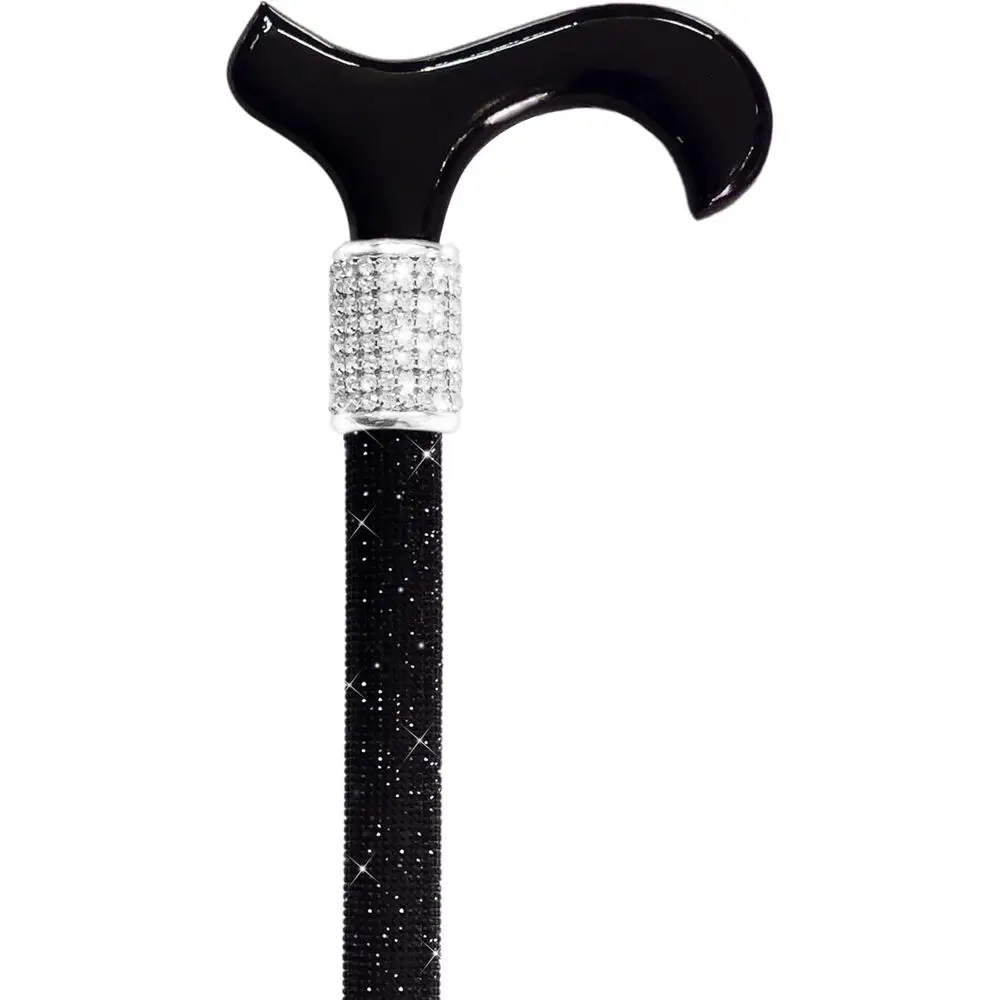 Elegant Black & Clear Crystal-Studded Fashionable Wooden Walking Stick for Balance
Elegant Black & Clear Crystal-Studded Fashionable Wooden Walking Stick for Balance