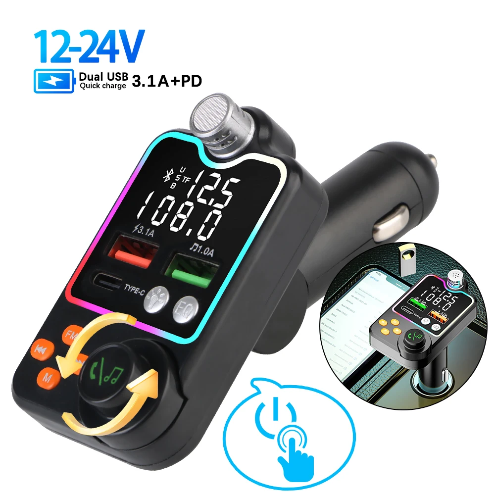 Handsfree Car Kit Wireless 5.0 Car Music Receiver FM Modulator FM Transmitter Type C Dual USB Car Charger MP3 Player
Handsfree Car Kit Wireless 5.0 Car Music Receiver FM Modulator FM Transmitter Type C Dual USB Car Charger MP3 Player