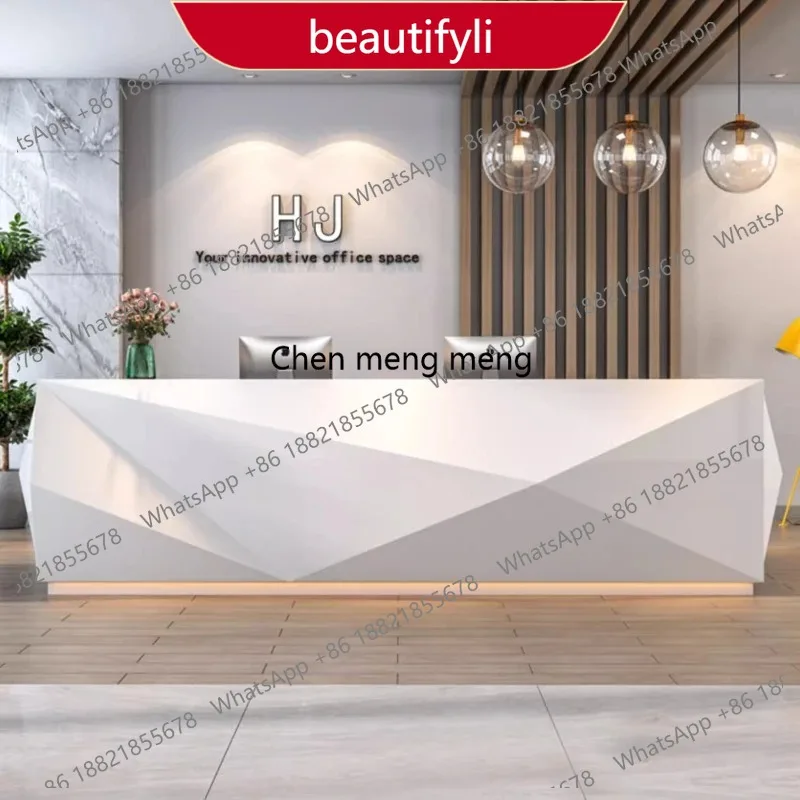 01A white painted reception desk modern minimalist counter for shop computer desk high-end comptoire de salon de beauté furnitur
01A white painted reception desk modern minimalist counter for shop computer desk high-end comptoire de salon de beauté furnitur