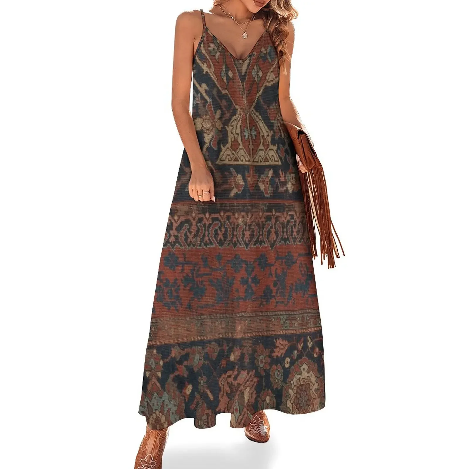 Boho Chic Dark III // 17th Century Colorful Medallion Red Blue Green Brown Ornate Accent Rug Pattern Sleeveless Dress
Boho Chic Dark III // 17th Century Colorful Medallion Red Blue Green Brown Ornate Accent Rug Pattern Sleeveless Dress
