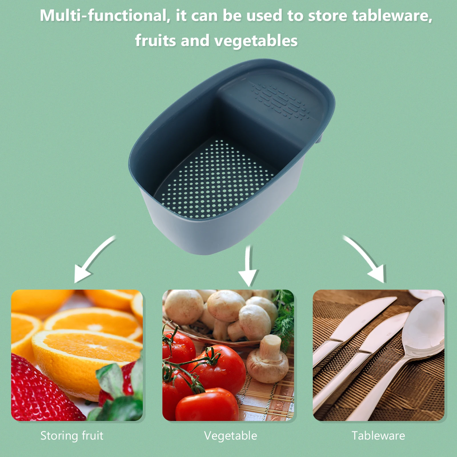 Plastic Drain Basket Sink Shelf Sponger Rack Holder Drainer Storage Kitchen Filter Strong Load Bearing Ventilating Dry Quickly
Plastic Drain Basket Sink Shelf Sponger Rack Holder Drainer Storage Kitchen Filter Strong Load Bearing Ventilating Dry Quickly