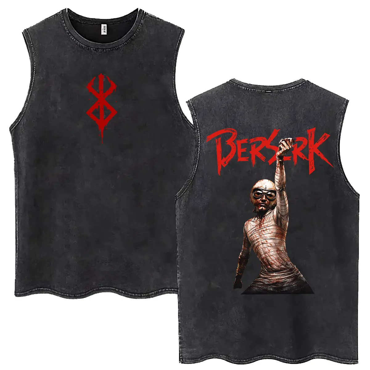 Japanese Anime Berserk Guts Vintage Washed Tank Tops Retro Manga Gatsu Griffith Zodd Sleeveless T Shirt Men's Oversized T-shirt
Japanese Anime Berserk Guts Vintage Washed Tank Tops Retro Manga Gatsu Griffith Zodd Sleeveless T Shirt Men's Oversized T-shirt