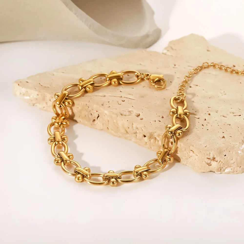 Stainless Steel PVD 18K Gold Plated Tarnish Waterproof Knot Chain Linked Bracelet For Woman Jewelry Wholesale Trendy
Stainless Steel PVD 18K Gold Plated Tarnish Waterproof Knot Chain Linked Bracelet For Woman Jewelry Wholesale Trendy