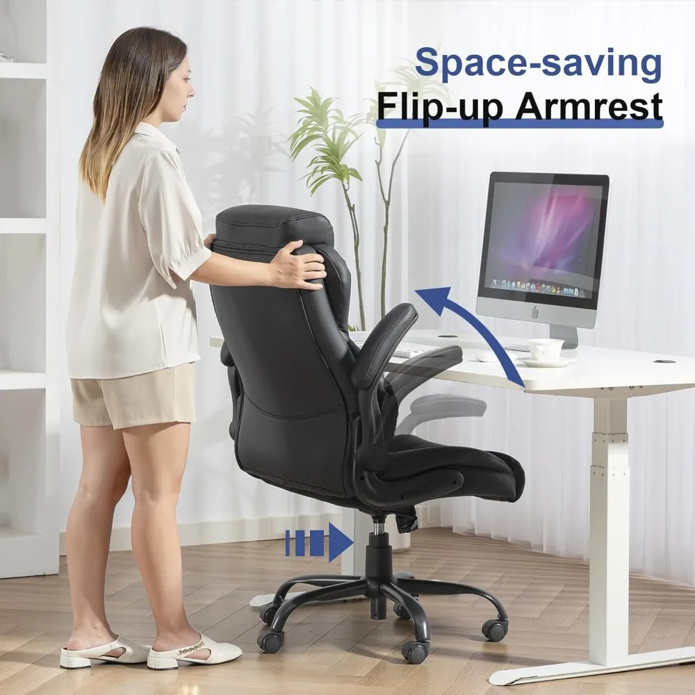 400LBS Big and Tall Office Chair, Leather Executive Desk Chair with Padded Flip-up Arms, Heavy Duty Swivel Rolling, Customized
400LBS Big and Tall Office Chair, Leather Executive Desk Chair with Padded Flip-up Arms, Heavy Duty Swivel Rolling, Customized