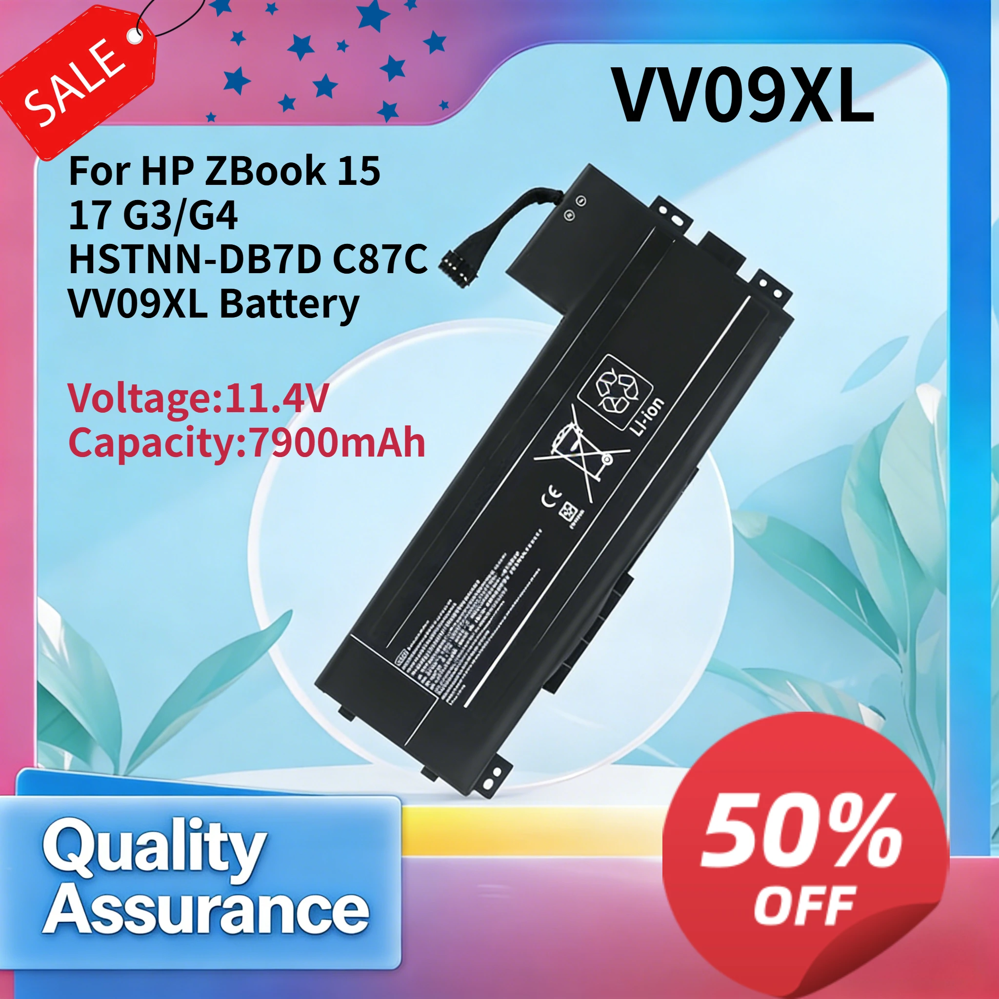 High quality 7900mAh 11.4VCompatible with HP ZBook 15 17 G3/G4 HSTNN-DB7D C87C VV09XL Battery
High quality 7900mAh 11.4VCompatible with HP ZBook 15 17 G3/G4 HSTNN-DB7D C87C VV09XL Battery