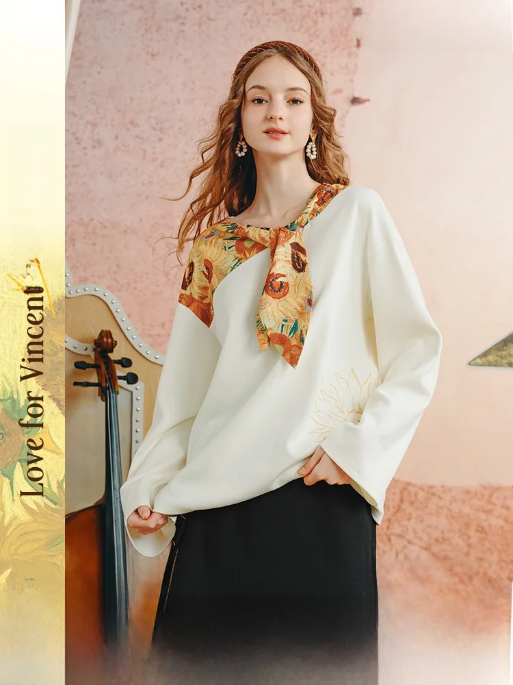 Artistic Sle Long Sve T-irt Women's Print Splicing Belted Casual Loose Fit Cotton Polyester Blend Autumn New Arrival
Artistic Sle Long Sve T-irt Women's Print Splicing Belted Casual Loose Fit Cotton Polyester Blend Autumn New Arrival