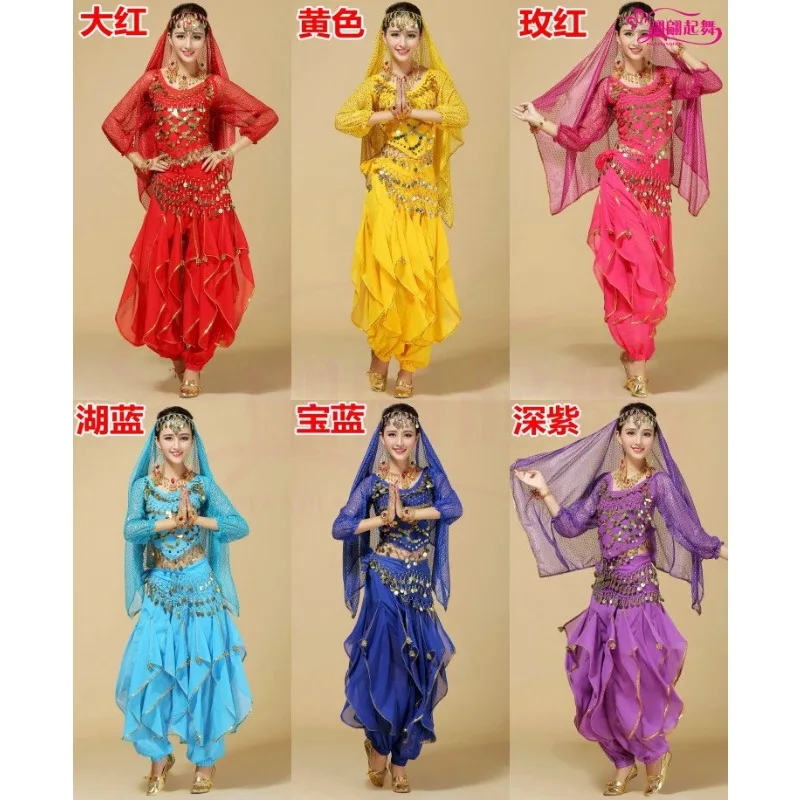 Women Belly Clothing Dance Practice Clothing Belly Top Pant Suit Long-sleeved Suit Belly Dance Clothing Indian Dance Performance
Women Belly Clothing Dance Practice Clothing Belly Top Pant Suit Long-sleeved Suit Belly Dance Clothing Indian Dance Performance