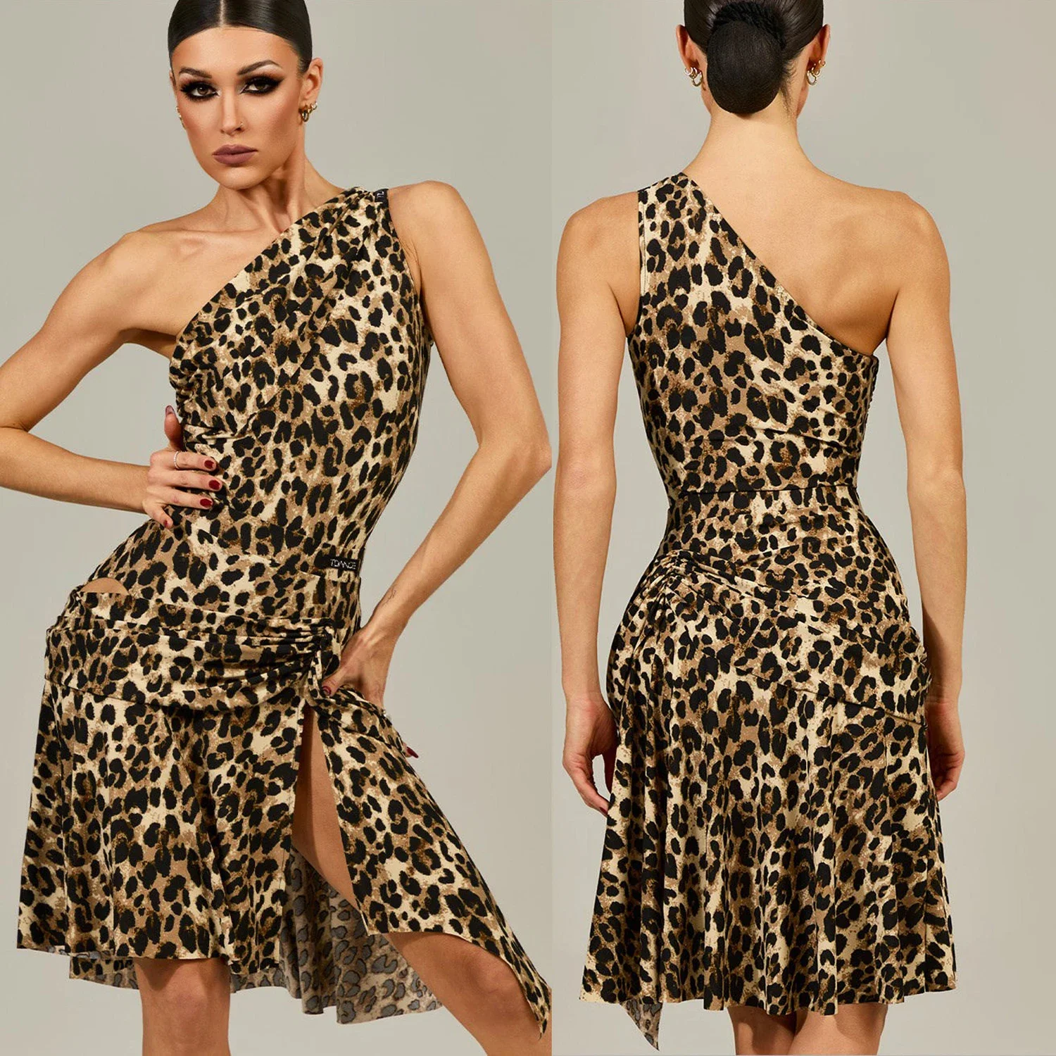 One Shoulder Latin Dance Tops Women Draped Skirt Club Party Leopard Dress Rumba Tango Dance Show Costume Competition Dress 26335
One Shoulder Latin Dance Tops Women Draped Skirt Club Party Leopard Dress Rumba Tango Dance Show Costume Competition Dress 26335