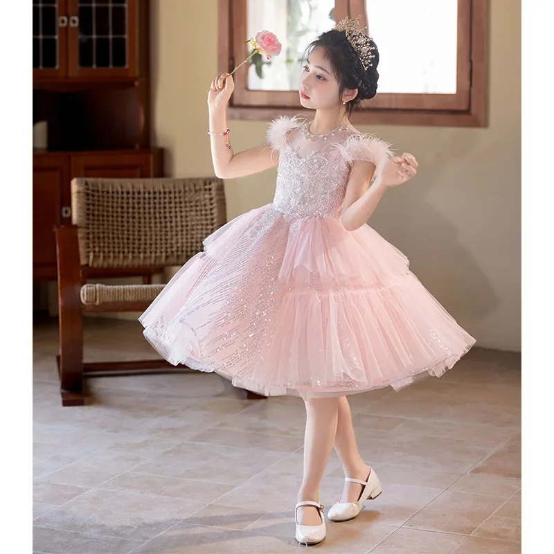 Wedding Dresses Party Vestido Pink Flower Girl Dress Kids Birthday Princess Gown Host Piano Recital Outfit Children Costumes
Wedding Dresses Party Vestido Pink Flower Girl Dress Kids Birthday Princess Gown Host Piano Recital Outfit Children Costumes