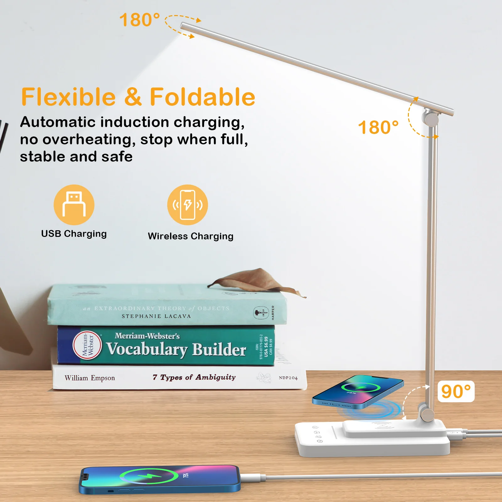 Wireless Charger Table Lamp Eye-Protection 5 Dimmable Level Touch Alloy Night Light For Bedroom Bedside Lamp Reading Desk Lamp
Wireless Charger Table Lamp Eye-Protection 5 Dimmable Level Touch Alloy Night Light For Bedroom Bedside Lamp Reading Desk Lamp