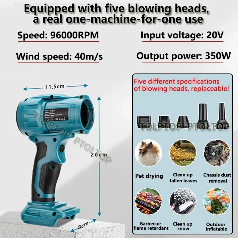96000RPM hair dryer For Makita/Dewalt/Milwaukee/Bosch/Ryobi 18/20V Battery Leaf blowers Dust collectors for home sites
96000RPM hair dryer For Makita/Dewalt/Milwaukee/Bosch/Ryobi 18/20V Battery Leaf blowers Dust collectors for home sites