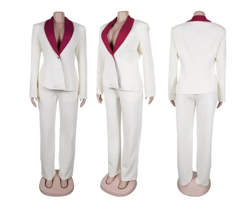 Autumn Winter Women's Two-Piece Set Elegant Commuting Contrasting Color Large Lapel Casual Suit Two-Piece Set
Autumn Winter Women's Two-Piece Set Elegant Commuting Contrasting Color Large Lapel Casual Suit Two-Piece Set