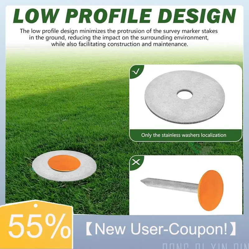 A81M New- Stainless Steel Washers 4X For Low Profile Survey Stakes, Property Line Markers Visibility Of The Survey Maker Stakes
A81M New- Stainless Steel Washers 4X For Low Profile Survey Stakes, Property Line Markers Visibility Of The Survey Maker Stakes