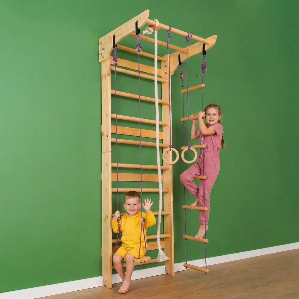 Wooden Swedish Ladder Wall Set Kids Stall Bars for Exercise Kids Swedish Gymnastic Wall Gym Wood Stall Bar Gymnastics Playgroun
Wooden Swedish Ladder Wall Set Kids Stall Bars for Exercise Kids Swedish Gymnastic Wall Gym Wood Stall Bar Gymnastics Playgroun