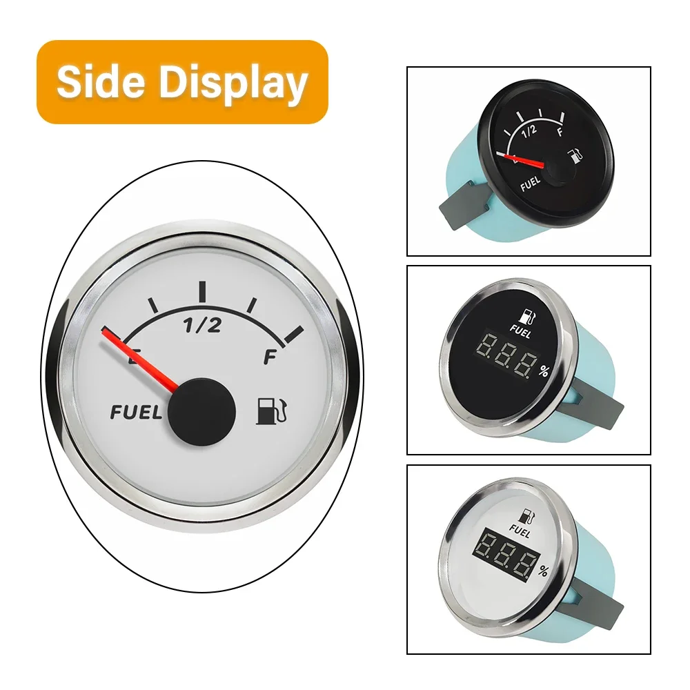 Водонепроницаемый 52 мм новейший измеритель уровня топлива 0-190 Ом 240-33 Ом сигнал с красной подсветкой 12 В 24 В для автомобиля, лодки, яхты, универсальный 
Водонепроницаемый 52 мм новейший измеритель уровня топлива 0-190 Ом 240-33 Ом сигнал с красной подсветкой 12 В 24 В для автомобиля, лодки, яхты, универсальный