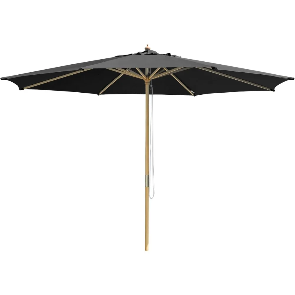 13FT Large Outdoor Patio Umbrella UV30+ German Beech Wood 8 Rib Pole for Table Beach Yard Garden Wedding Deck Cafe Pool Black
13FT Large Outdoor Patio Umbrella UV30+ German Beech Wood 8 Rib Pole for Table Beach Yard Garden Wedding Deck Cafe Pool Black