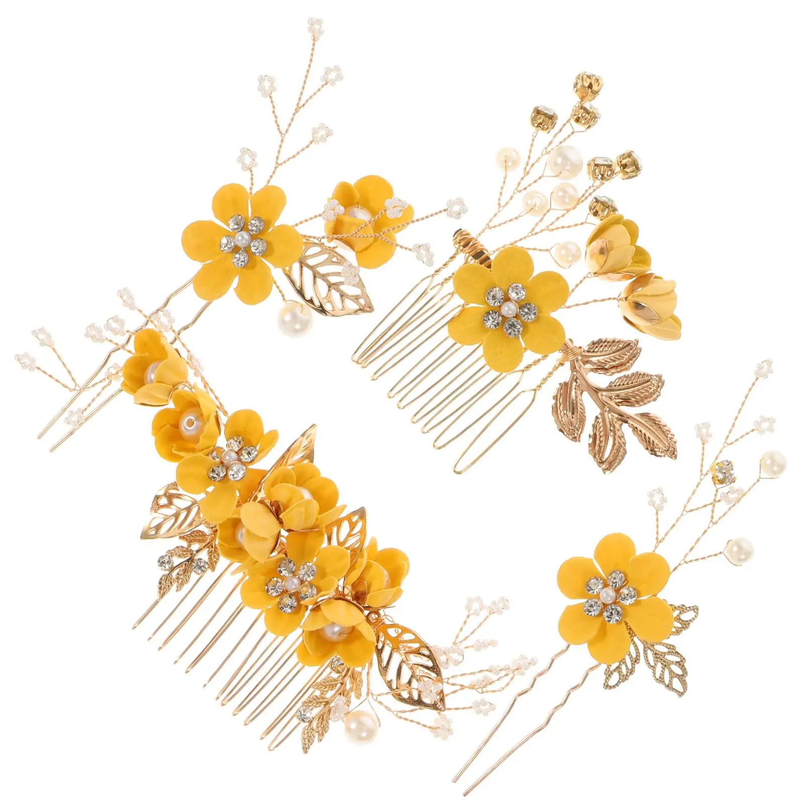 Flower Hair Pin Bridal Headdress Accessories for Bride Women Yellow Korean Wedding Hair Accessories Wedding Hairstyle
Flower Hair Pin Bridal Headdress Accessories for Bride Women Yellow Korean Wedding Hair Accessories Wedding Hairstyle