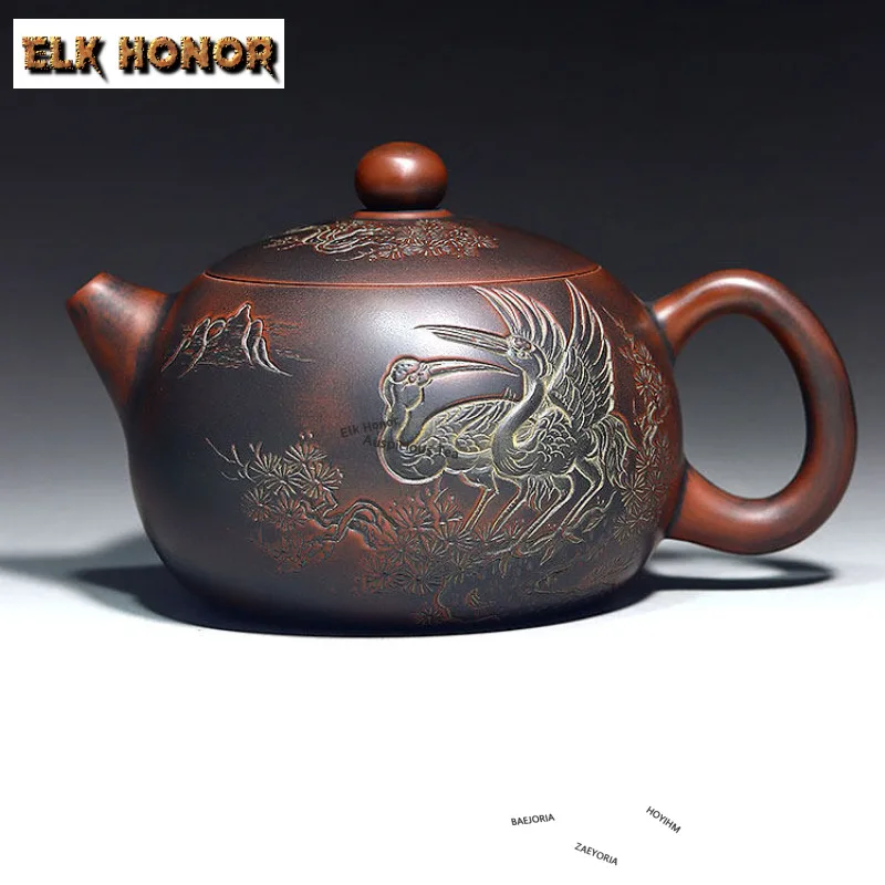 360ml High-end Qinzhou Nixing Pottery Teapot Handmade Longevity Crane Pot Raw Ore Mud Kettle With Infuser Chinese Teaset Teaware
360ml High-end Qinzhou Nixing Pottery Teapot Handmade Longevity Crane Pot Raw Ore Mud Kettle With Infuser Chinese Teaset Teaware