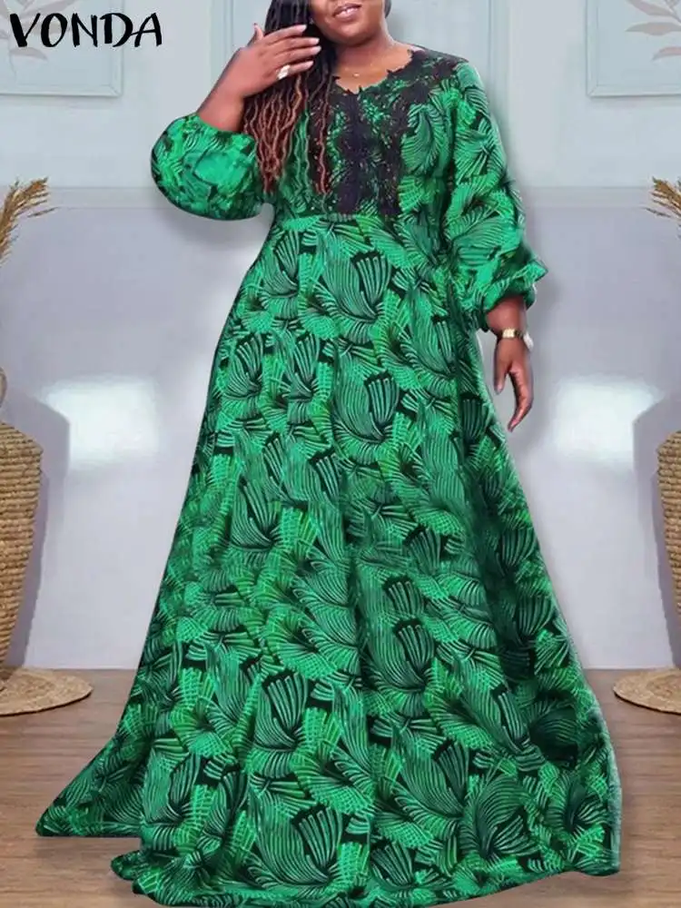 Plus Size 5XL VONDA Women Bohemian Dress 2024 Vintage Printed Dress Long Puff Sleeve Patchwork Casual Sundress Loose Vestidos
Plus Size 5XL VONDA Women Bohemian Dress 2024 Vintage Printed Dress Long Puff Sleeve Patchwork Casual Sundress Loose Vestidos