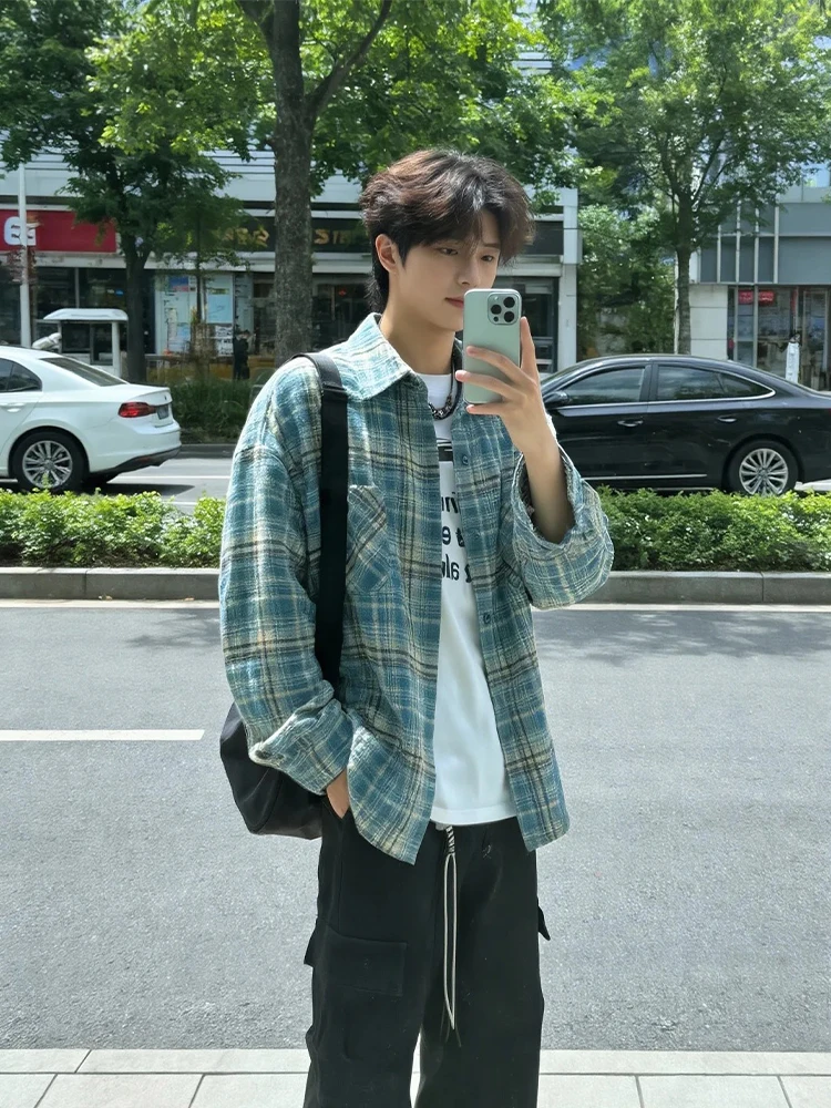 Blue Plaid Long Sleeve Shirt Boys Spring Lazy Style Sun Protection Outerwear Breathable Comfortable Loose Fit Vintage Flannel
Blue Plaid Long Sleeve Shirt Boys Spring Lazy Style Sun Protection Outerwear Breathable Comfortable Loose Fit Vintage Flannel