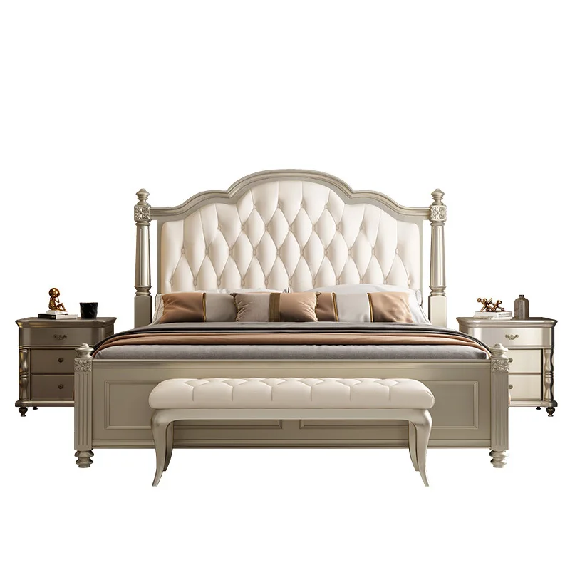 New American light luxury master bedroom modern simple French retro carved bedroom double European wedding bed
New American light luxury master bedroom modern simple French retro carved bedroom double European wedding bed