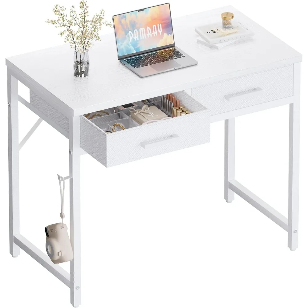 32-Inch Compact Computer Desk with 2 Drawers for Small Spaces, Home Office, Study - White
32-Inch Compact Computer Desk with 2 Drawers for Small Spaces, Home Office, Study - White