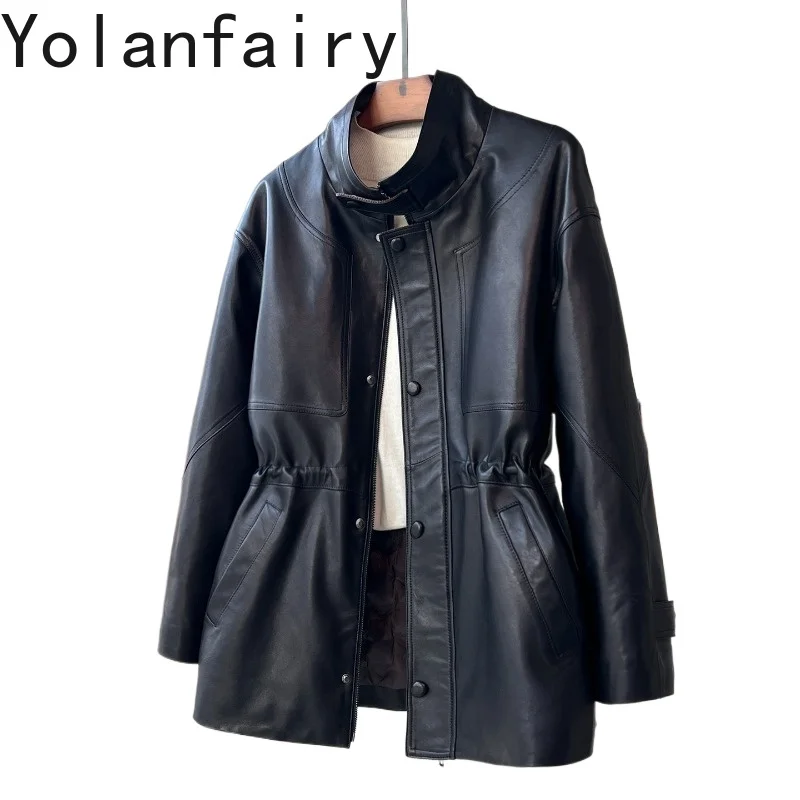 YOLANFAIRY Genuine Sheepskin Leather Jacket Women Winter 90% White Goose Down Coat Mid-length Real Leather Fashion Outerwear
YOLANFAIRY Genuine Sheepskin Leather Jacket Women Winter 90% White Goose Down Coat Mid-length Real Leather Fashion Outerwear