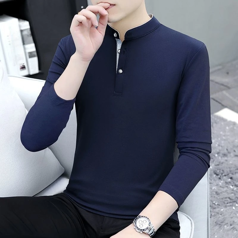 Trendy Men’s Stand Collar Polo Long Sleeve Tee 95% Cotton Autumn Streetwear Stretch Fit Casual Outfit Office Travel Essential
Trendy Men’s Stand Collar Polo Long Sleeve Tee 95% Cotton Autumn Streetwear Stretch Fit Casual Outfit Office Travel Essential