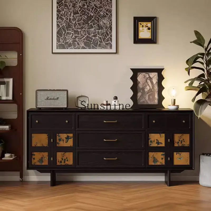 French retro solid wood dining side cabinet, living room creative storage drawer, tea side cabinet
French retro solid wood dining side cabinet, living room creative storage drawer, tea side cabinet