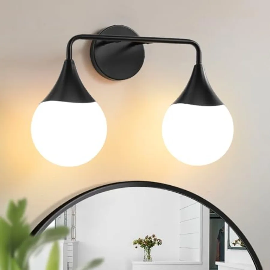 Bathroom Vanity Fixtures: s Mid Century Farmhouse Bathroom ing Fixtures Over Mirror - Matte Wall Sconces with Frosted Globe Gla
Bathroom Vanity Fixtures: s Mid Century Farmhouse Bathroom ing Fixtures Over Mirror - Matte Wall Sconces with Frosted Globe Gla