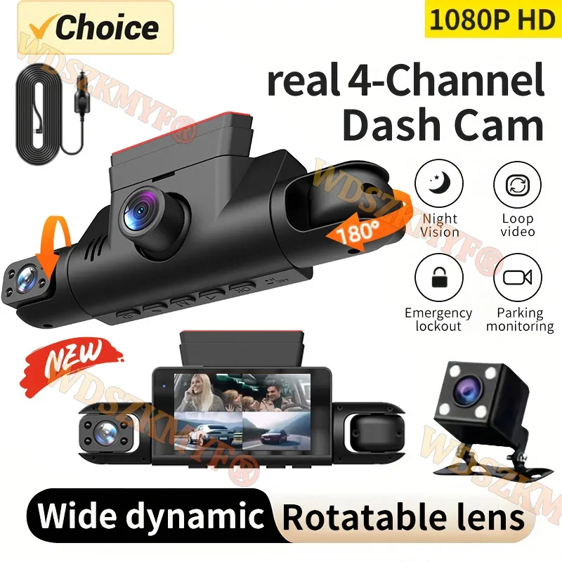 4channels 1080P Video Recorder Dash Cam 3/4 Lens Car DVR 360 Degrees Front left right Rear view camera Dvr car Car Assecories
4channels 1080P Video Recorder Dash Cam 3/4 Lens Car DVR 360 Degrees Front left right Rear view camera Dvr car Car Assecories
