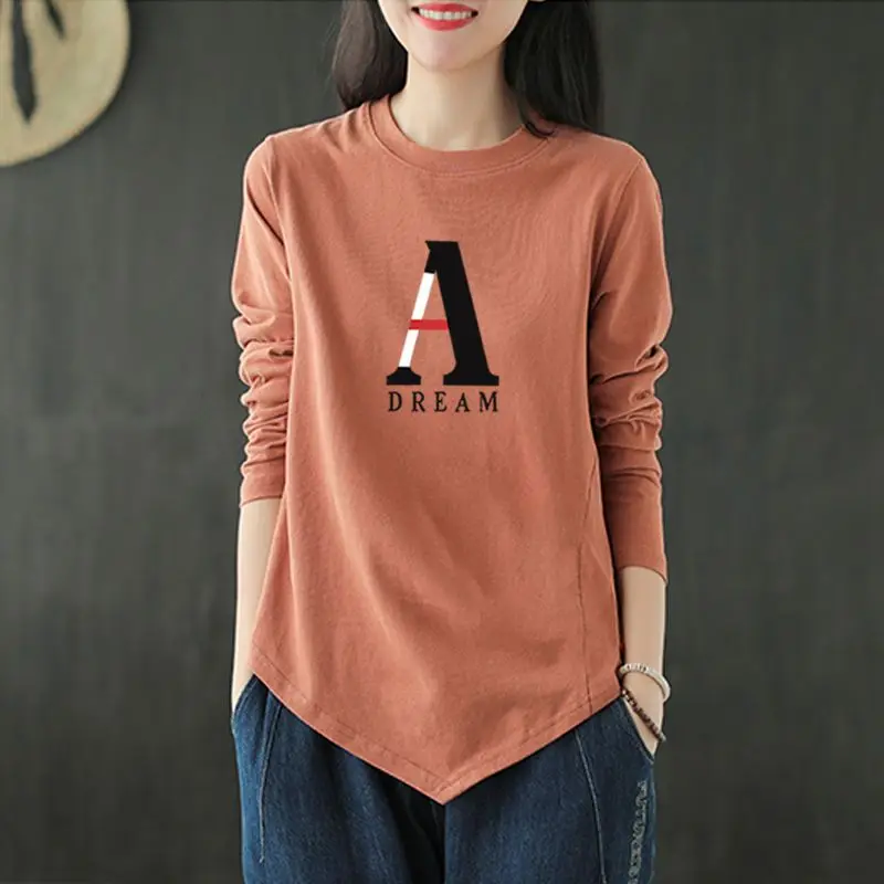 2023 New Spring and Autumn Minimalist Fashion Letter Print Loose Casual Round Neck Versatile Women's Oversize Trend T-shirt
2023 New Spring and Autumn Minimalist Fashion Letter Print Loose Casual Round Neck Versatile Women's Oversize Trend T-shirt