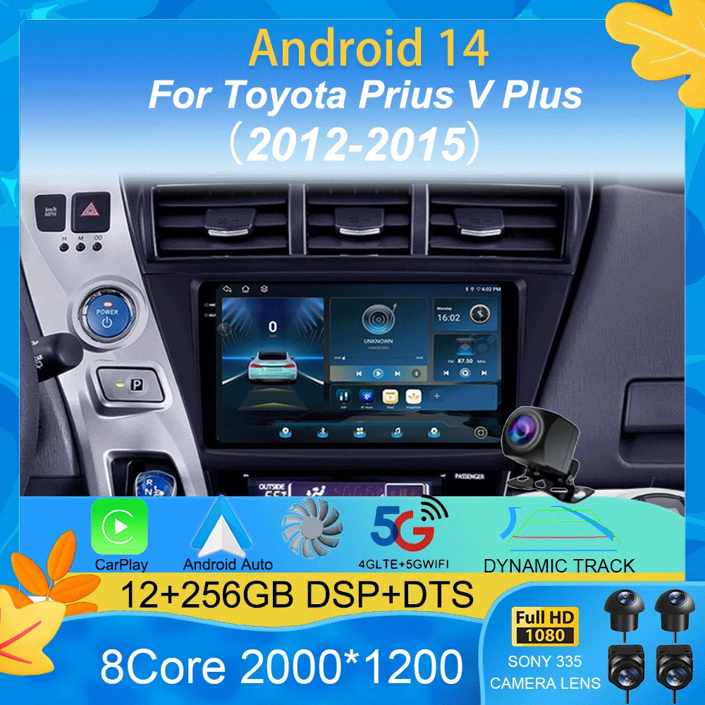 9" Android 14 Car Radio For Toyota Prius V Plus Alpha 2012 2013 2014 2015 Stereo Player GPS Navigation Carplay Auto LHD RHD DVD
9" Android 14 Car Radio For Toyota Prius V Plus Alpha 2012 2013 2014 2015 Stereo Player GPS Navigation Carplay Auto LHD RHD DVD