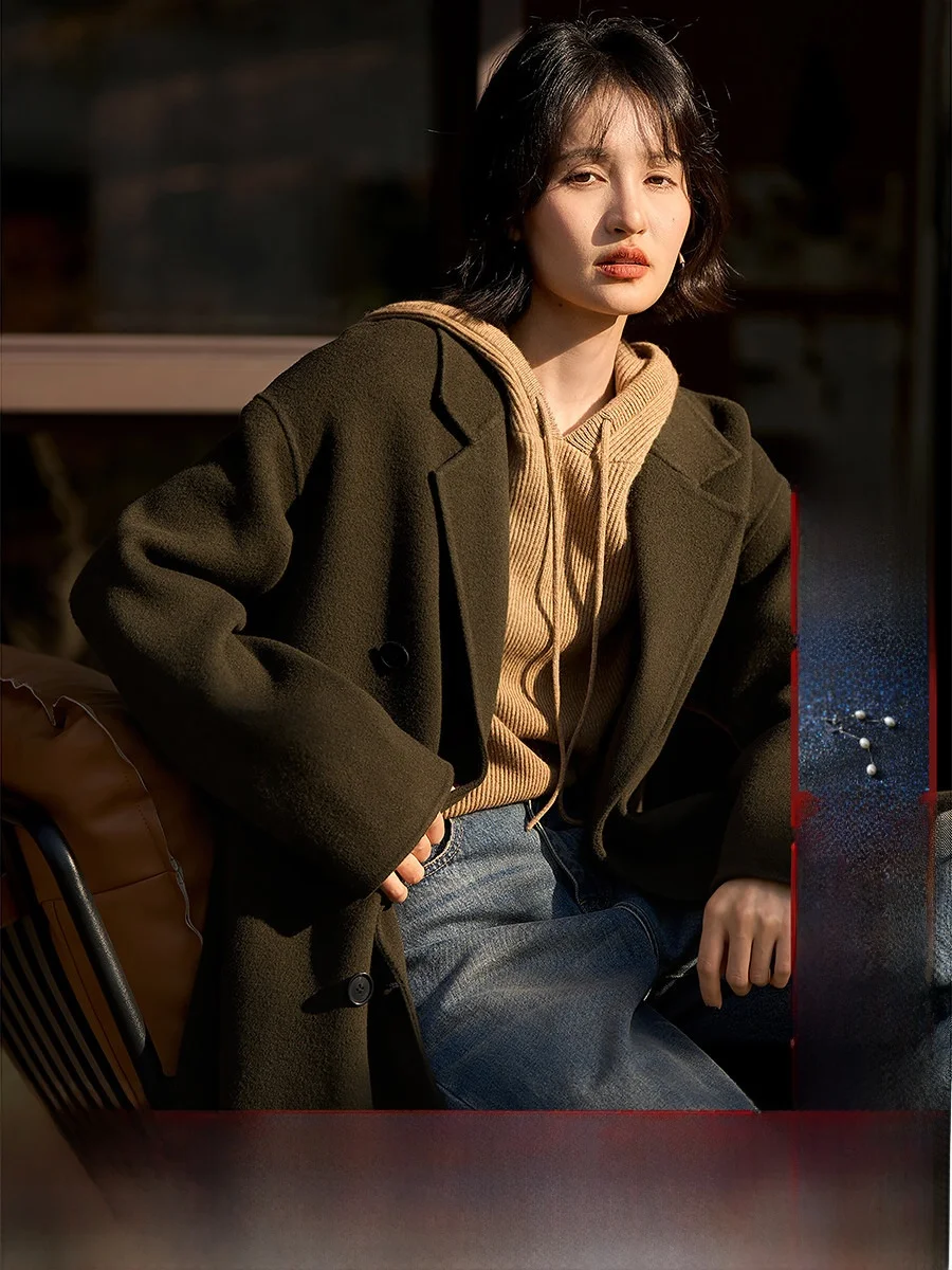 Queen Street Long Wool Camere Double-Faced Tweed Coat Belted Outerwear Spring New Year Women's Faion OL Sle Loose Fit
Queen Street Long Wool Camere Double-Faced Tweed Coat Belted Outerwear Spring New Year Women's Faion OL Sle Loose Fit