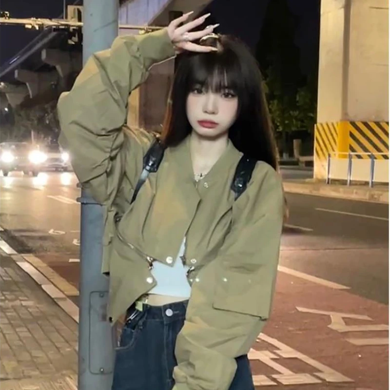 Cropped Jackets for Women Zip Up Coats Y2k Clothes Harajuku Streetwear Long Sleeve Autumn Aesthetic Vintage Fashion Hipster New 
Cropped Jackets for Women Zip Up Coats Y2k Clothes Harajuku Streetwear Long Sleeve Autumn Aesthetic Vintage Fashion Hipster New