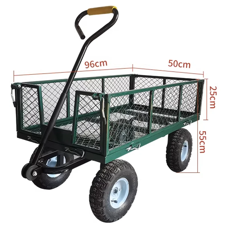 Четырехколесная ручная тележка с резиновыми пневматическими шинами; портативная ручная тележка для транспортировки еды, цветочных горшков и других товаров.
Четырехколесная ручная тележка с резиновыми пневматическими шинами; портативная ручная тележка для транспортировки еды, цветочных горшков и других товаров.