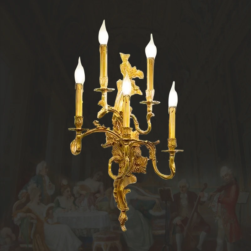 French Candle Brass 5 Heads Wall Light Wall Lights for Home Indoor Lamp Design Wall Decor Light for Bedroom Hotel
French Candle Brass 5 Heads Wall Light Wall Lights for Home Indoor Lamp Design Wall Decor Light for Bedroom Hotel