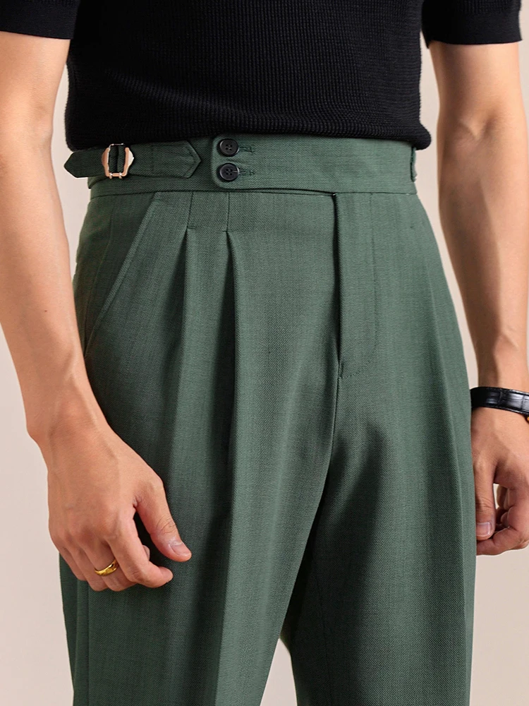 Italian Sle Men's Casual Straight Leg Pants Naples Double Pleat Loose Fit Spring Autumn Long Trousers Dra Effect
Italian Sle Men's Casual Straight Leg Pants Naples Double Pleat Loose Fit Spring Autumn Long Trousers Dra Effect