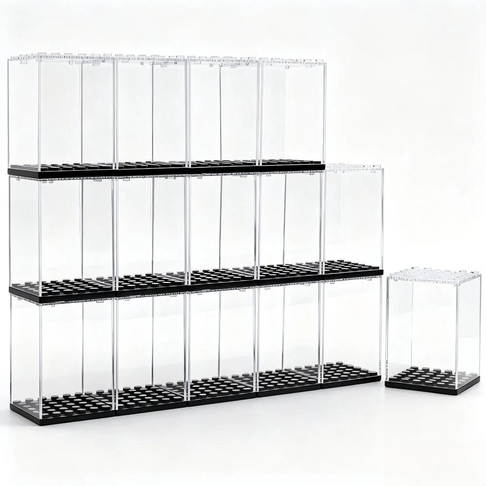 20 Pack Acrylic Display Case for Minifigures, Stackable Clear Dustproof Storage Box with Black Base, Building Block Figures, Light String Compatible, Perfect for Collectibles, Toys Action Figures
20 Pack Acrylic Display Case for Minifigures, Stackable Clear Dustproof Storage Box with Black Base, Building Block Figures, Light String Compatible, Perfect for Collectibles, Toys Action Figures